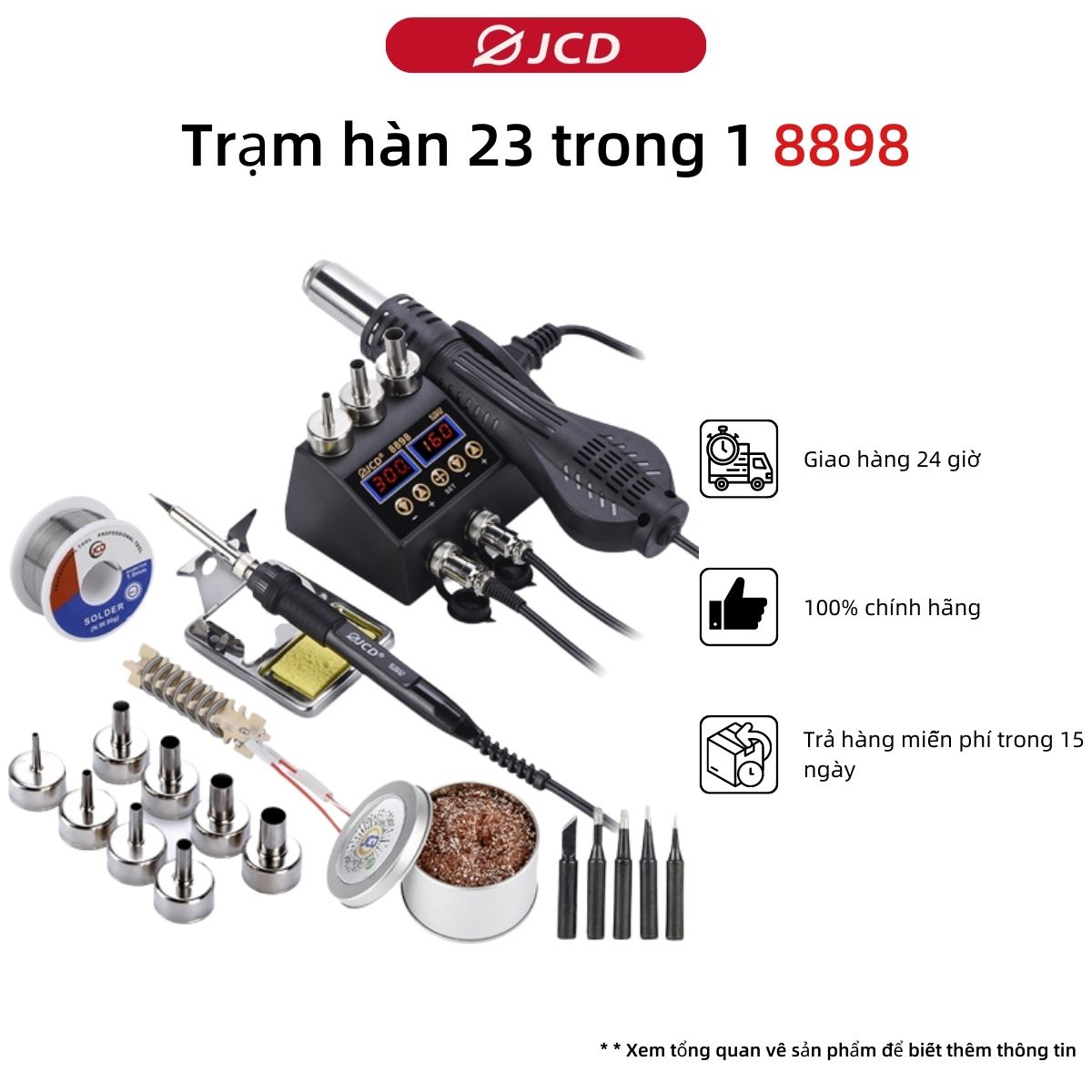 23 trong 1 Trạm hàn JCD 8898 750W/220V máy hàn khò có điều chỉnh nhiệt độ để sửa chữa SMD BGA Công cụ hàn