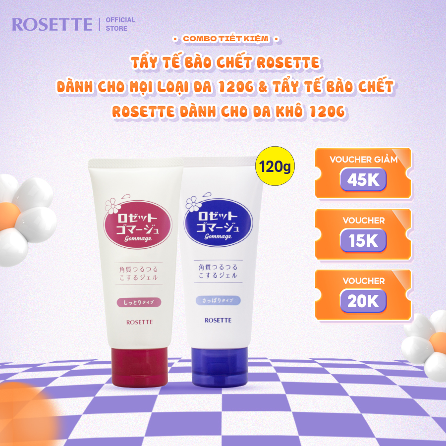 Combo Tiết Kiệm 2 Tẩy Tế Bào Chết Rosette Gommage 120g + Rosette Gommage Moist 120g