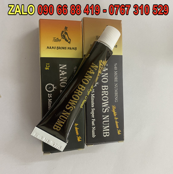 2 tuýt - kem tê nano đen phun xăm ủ môi mày mí
