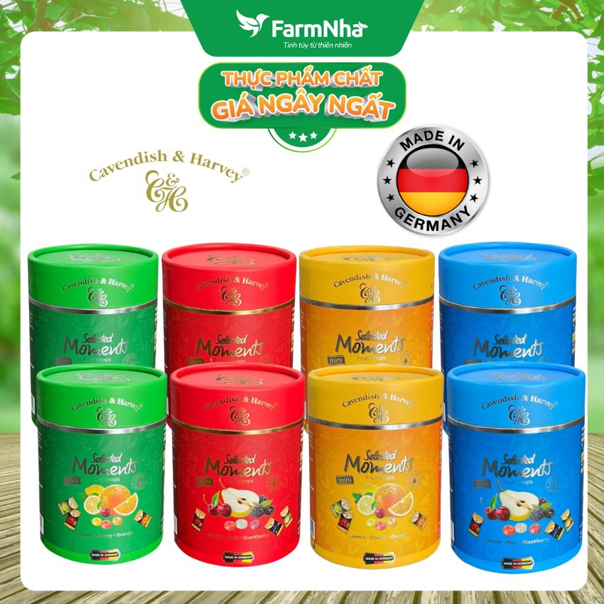Kẹo Cavendish & Harvey C&H 100g Selected Moments Fruit Drops Hỗn Hợp Nhiều Hương Vị - Chính hãng nhập khẩu từ Đức