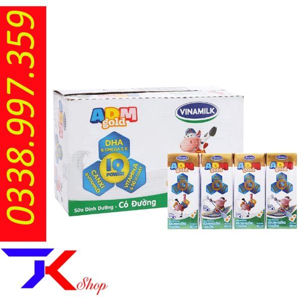 Thùng 48 hộp sữa dinh dưỡng Vinamilk ADM Gold có đường 180ml