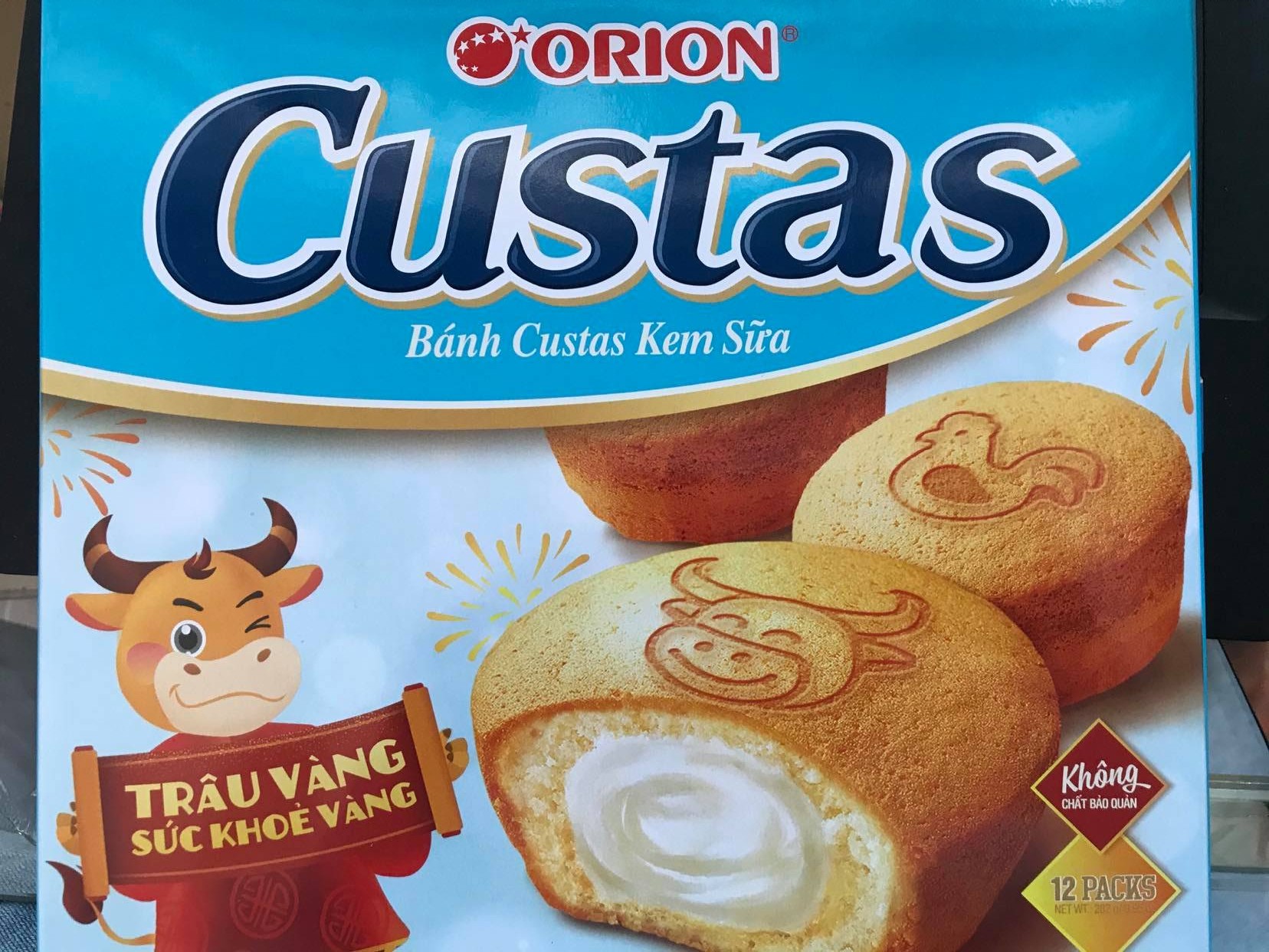 Bánh Orion Custas Kem Sữa Hộp 282g (12 cái)