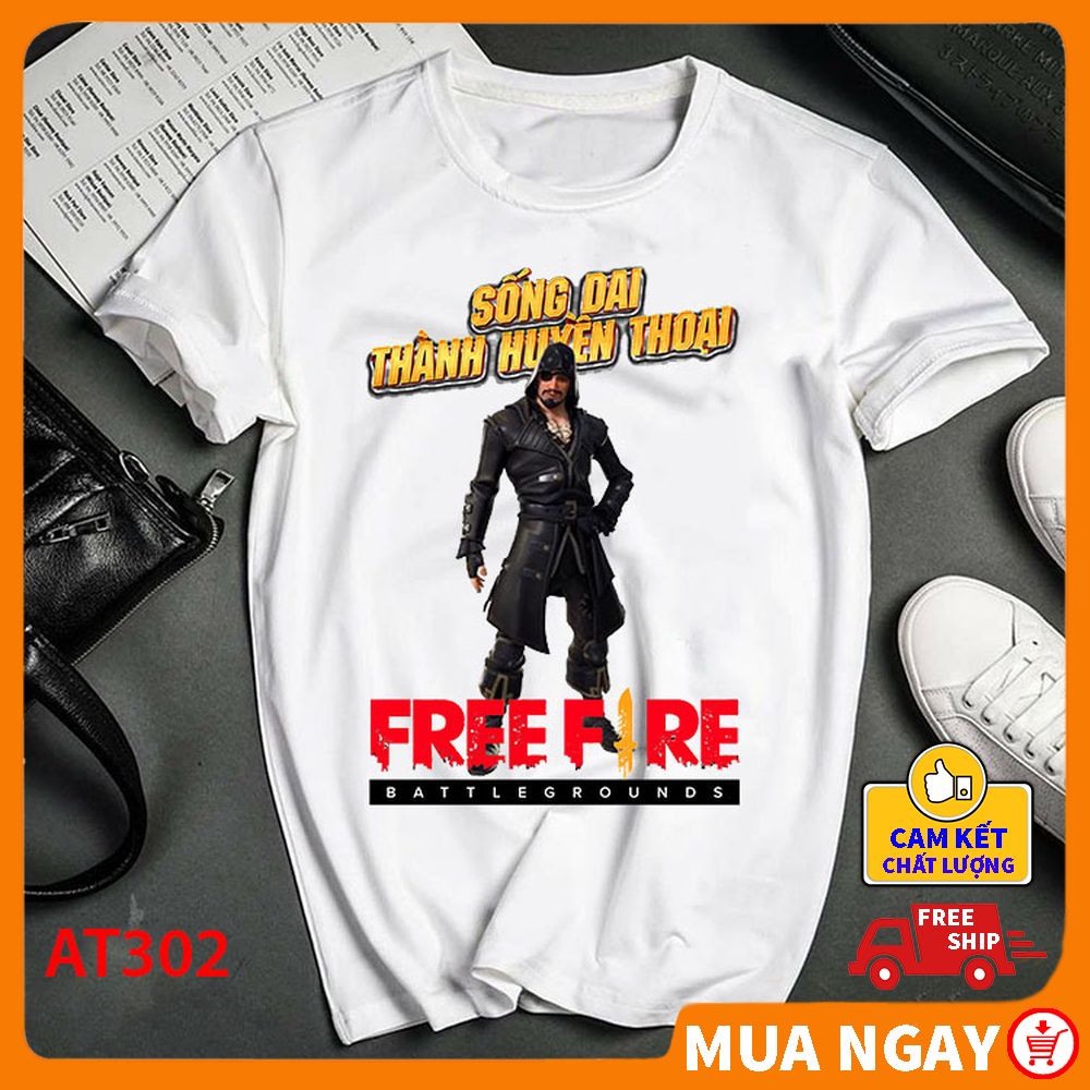 BST Freefire - Áo phông trơn nam nữ ABATI dáng Unisex form rộng, vải dày mịn mát, hình in sắc nét không phai, phong cách độc lạ AT302A