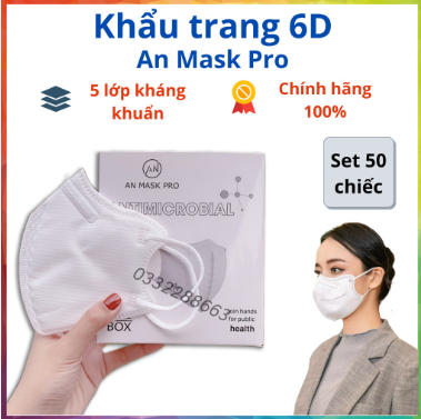 Set 50 chiếc Khẩu Trang 6D An Mask Pro N99 (set 50 cái)