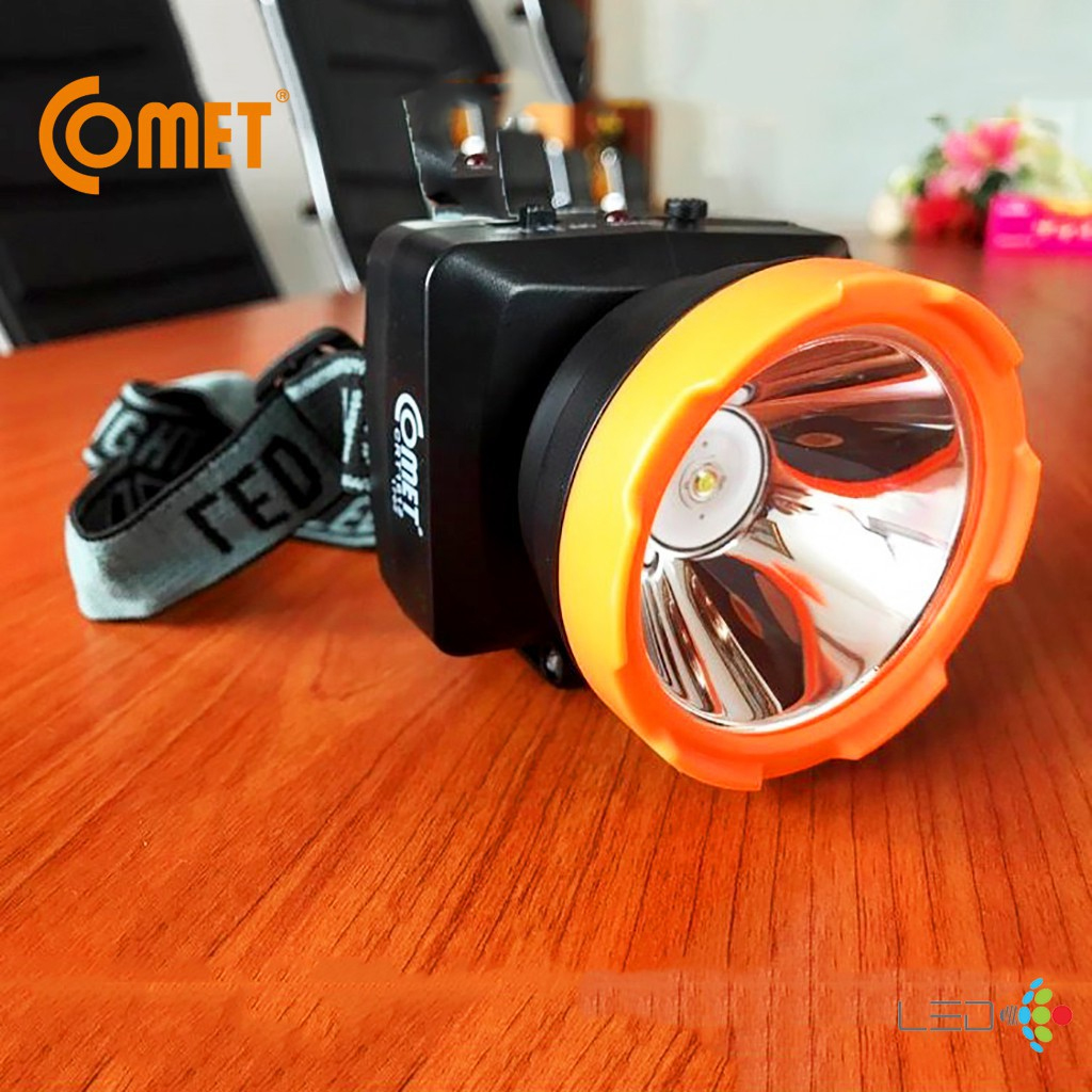 Đèn pin sạc đội đầu comet crt1612 3w