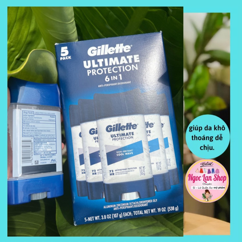 Lăn khử mùi nam gel gillette 107g cool wave 6in1 | sport triumph | arctic ice - mỹ