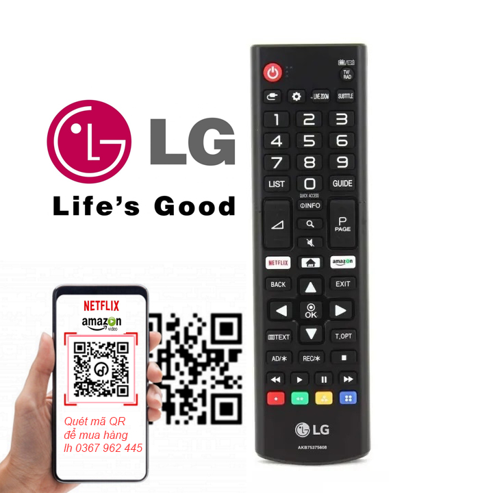 Điều khiển tivi lg akb75095315 tương thích cho nhiều dòng tivi LG smart