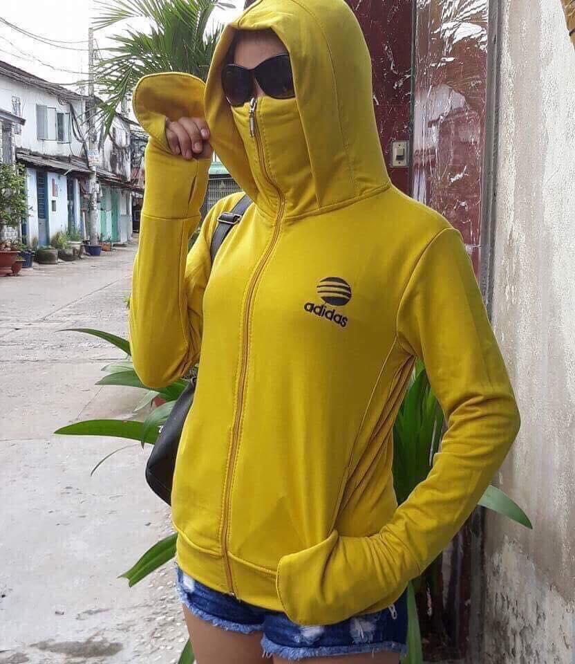 ÁO KHOÁC NỮ CHỐNG NẮNG LOGO THÊU CAO CẤP TÚI TRONG TAY DÀI CHE BÀN TAY CỔ CAO CHE NẮNG JENNY 2012