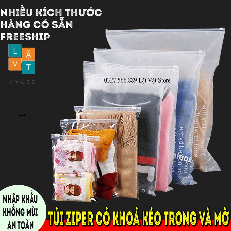 [HCM][12 Size] Túi Ziplock Zipper 3A nhựa có khoá kéo trong và đục. Chuyên dụng để đựng đồ quần áo gia đình du lịch...