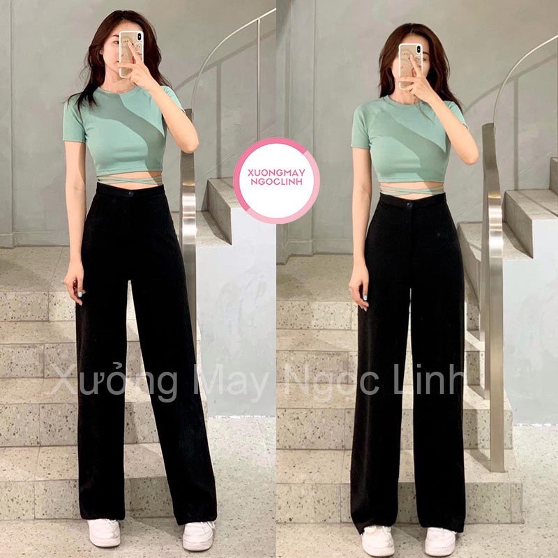 Quần ống rộng culottes xuông dài 100cm