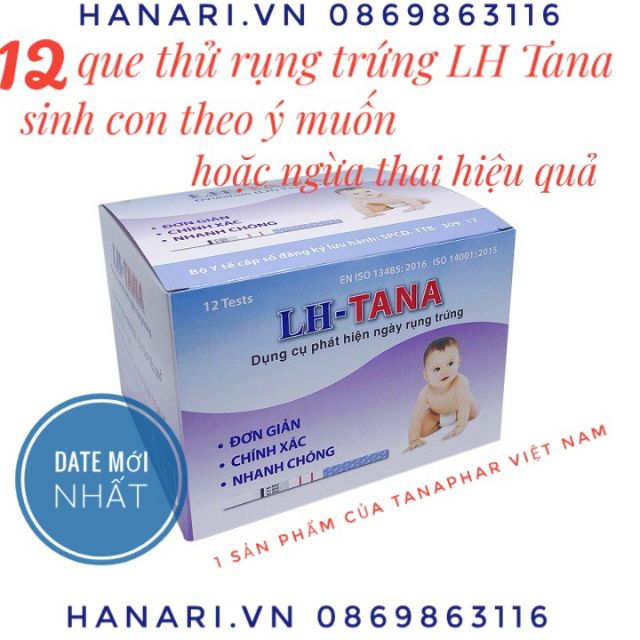 Hộp 12 que thử rụng trứng lh tana chính hãng date mới nhất - 1 hộp 12 test