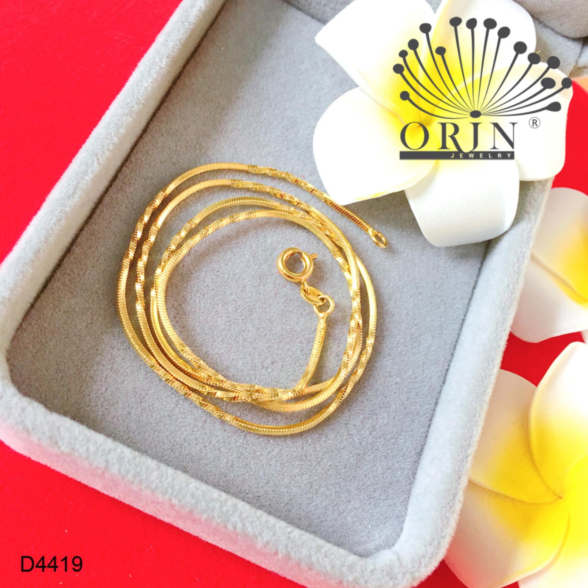 Dây chuyền dạng dây mì xoắn nhỏ móc khóa tròn bền màu sang trọng Orin D4419