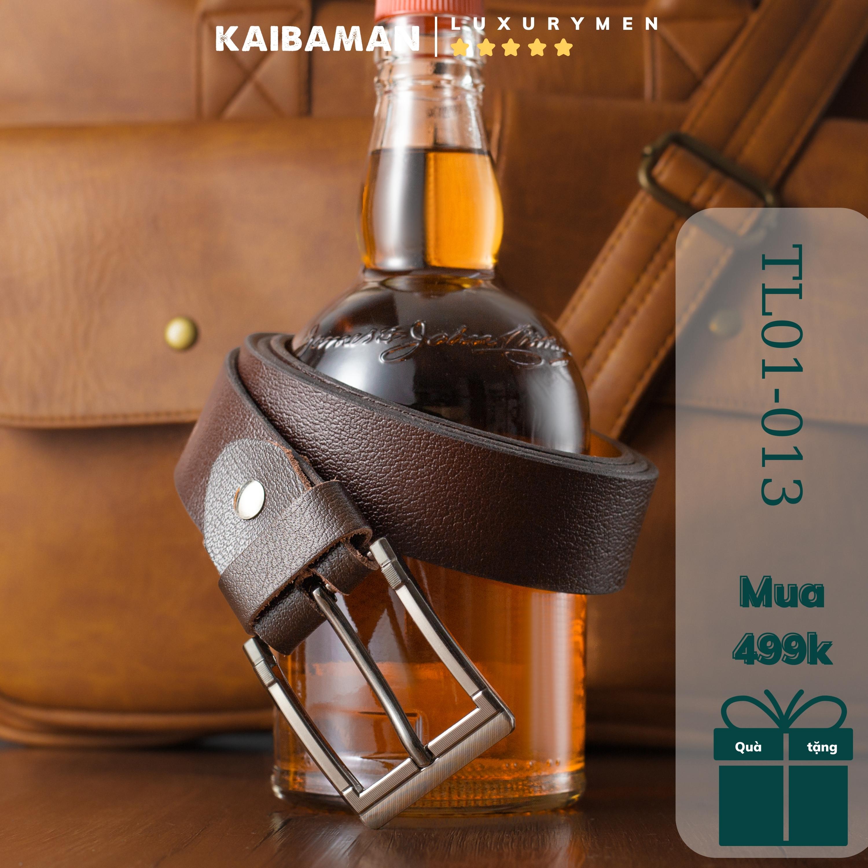 Thắt lưng nam da bò khóa kim cao cấp - kaibaman