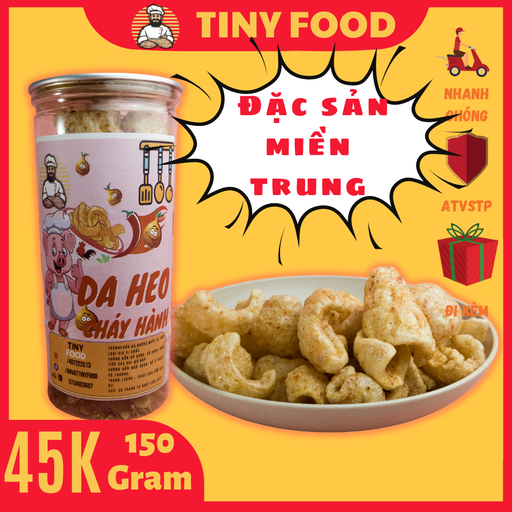 Da heo mắm hành,da heo chiên nước mắm 150g,Tiny Food đồ ăn vặt đà nẵng