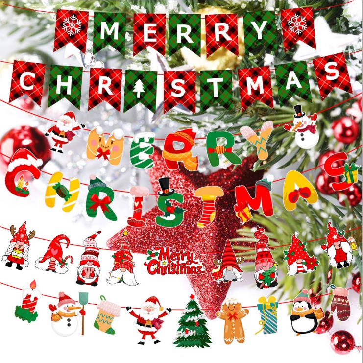 [Decor Noel] Dây treo trang trí noel Dây Chữ MERRY CHRISTMAS, Cây Thông, Ông Già Trang Trí Giáng Sinh Noen