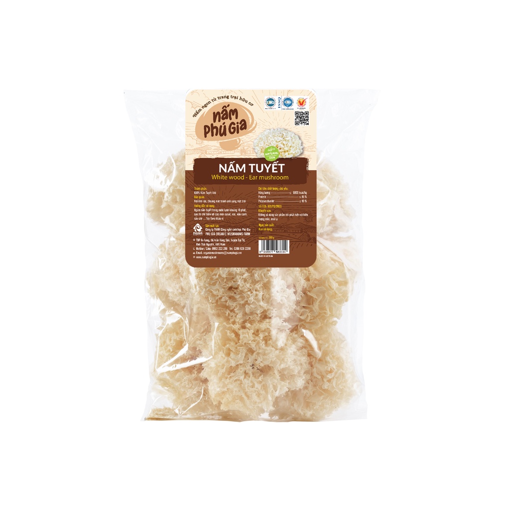 Nấm tuyết hữu cơ phú gia 100g - leaf organic hcm