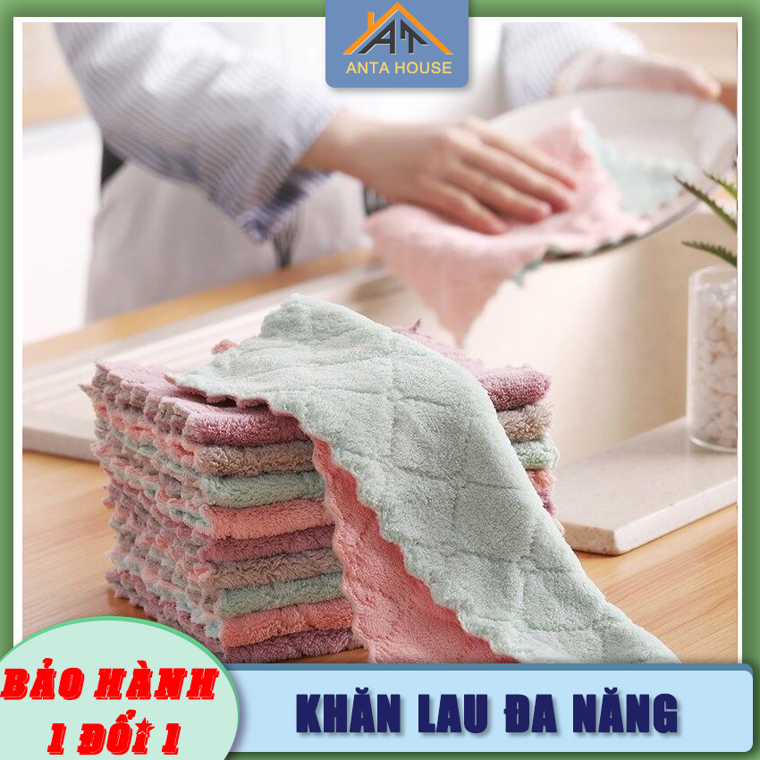 Khăn lau đa năng cao cấp 2 mặt siêu thấm nước, siêu mềm mại 16x27cm