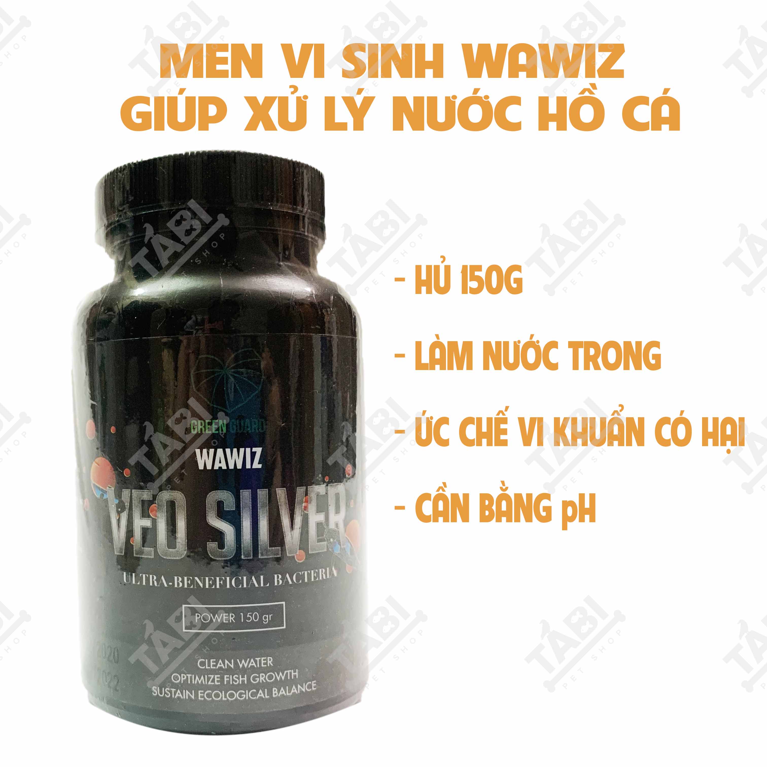 Hủ 150g Men Vi Sinh WAWIZ - VEO SILVER Xử Lý Nước Cho Hồ Cá Cảnh - Men Vi Sinh Cao Cấp Cho Bể Cá Thuỷ Sinh