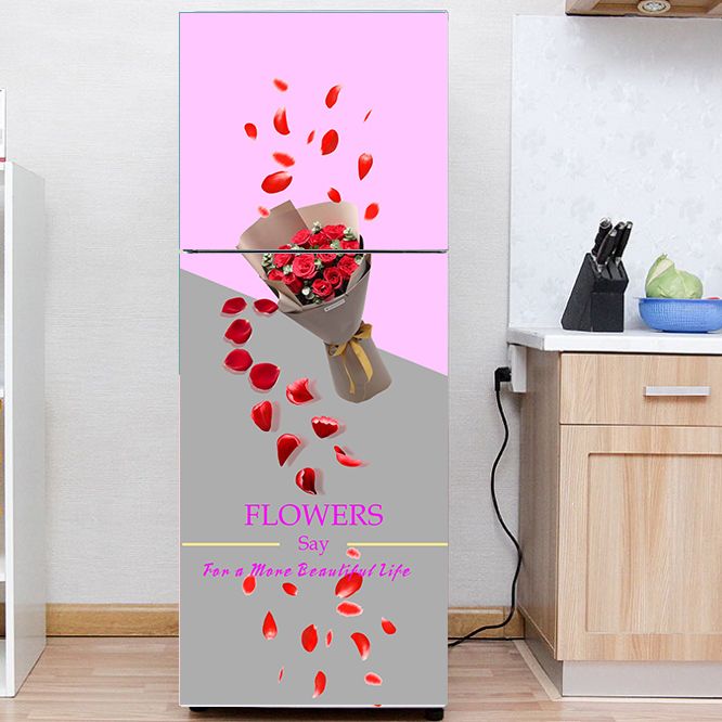 Decal dán trang trí tủ lạnh hàng cao cấp - kiểu dáng sang trọng
