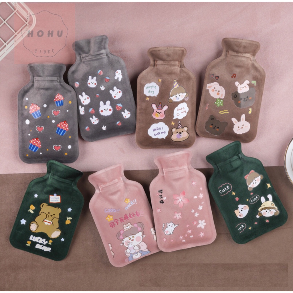 Túi chườm nóng lạnh vỏ nhung mềm 350ml, 500ml HOHU Store