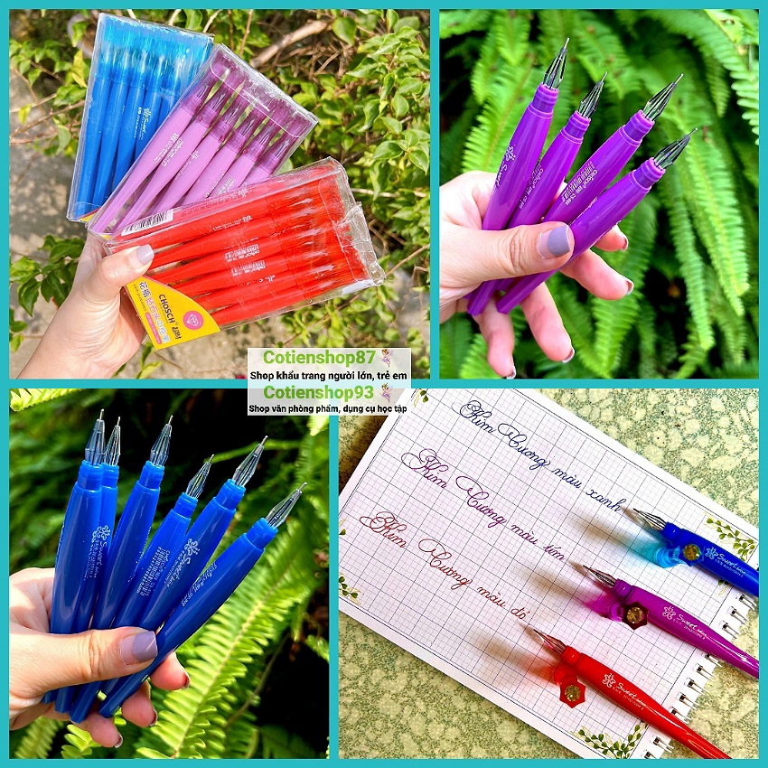 Hộp 12 cây bút nước gel Kim Cương Chosch CS-885 nhiều màu, ngòi 0.5mm, loại tốt viết chữ đẹp, cotienshop93.