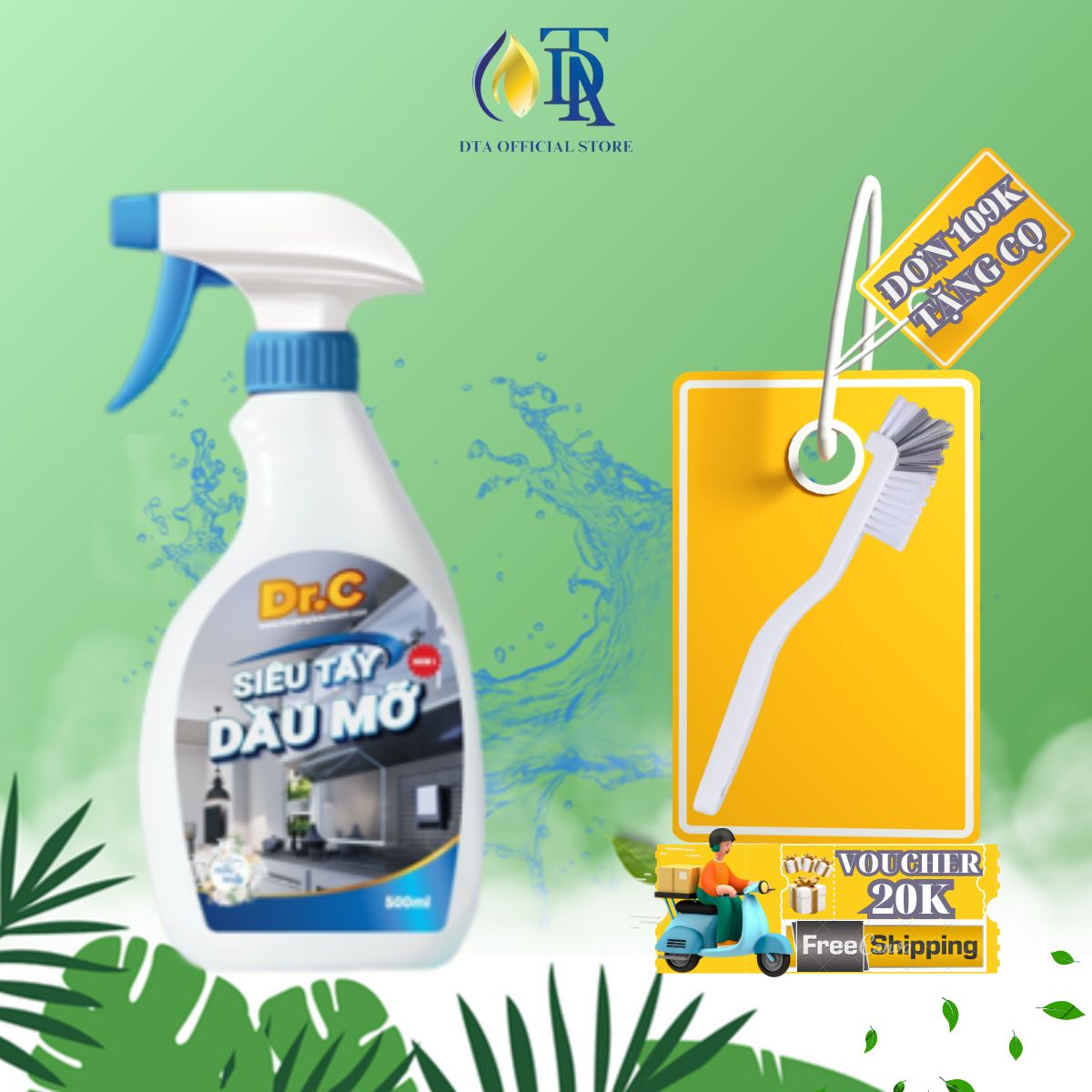 Nước Lau Bếp Đa Năng,Tẩy Dầu Mỡ Nhà Bếp,Tẩy Xoong Nồi Siêu Sạch,Tẩy Dầu Mỡ Máy Hút Mùi,Tẩy Bếp Từ Bếp Gas Dr.c 500ml