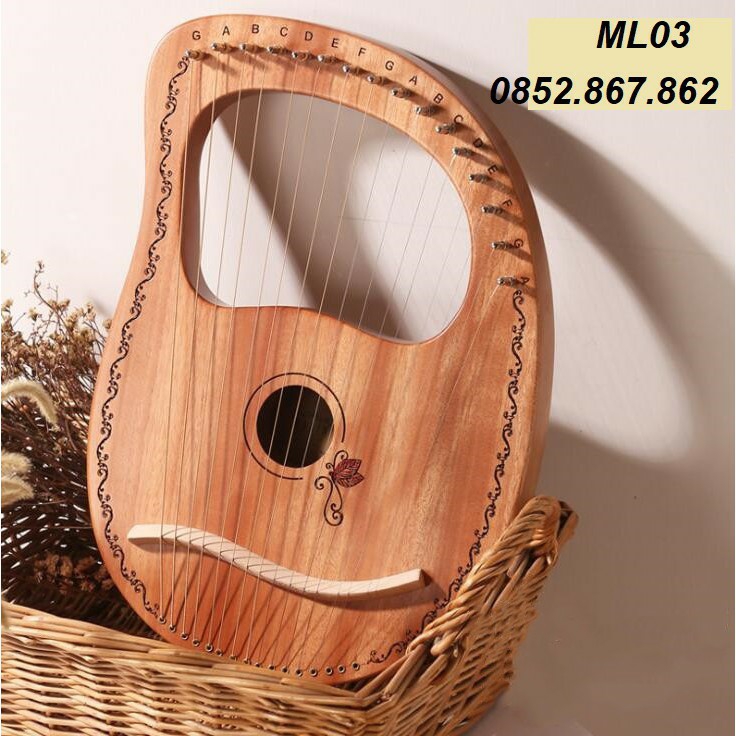 Đàn hạc cầm tay LYRE HARP MOLIN-IM012 đày đủ phụ kiện 16 DÂY Âm vang phím chuẩn
