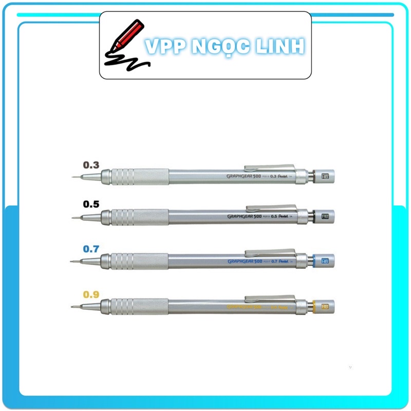 Bút chì kim kỹ thuật pentel graphgear pg515/517, chì bấm cơ khí