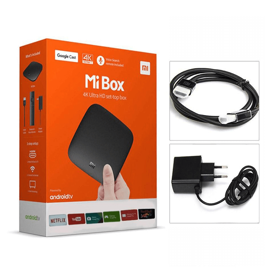【CHÍNH HÃNG 】Mibox 4K Phiên Bản Nâng Cấp Android 9.0 Tivi Box Xiaom tìm kiếm giọng nói