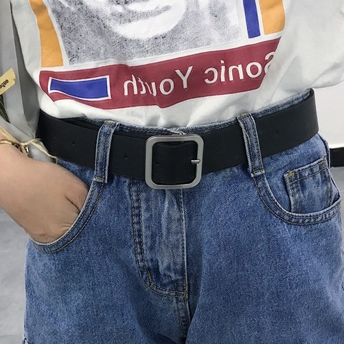 Dây Thắt Lưng Nữ Mặt Vuông, Thắt Lưng Da Ulzzang Mặt Vuông, Dây Nịt Da Mặt Vuông Phong Cách Hàn Quốc