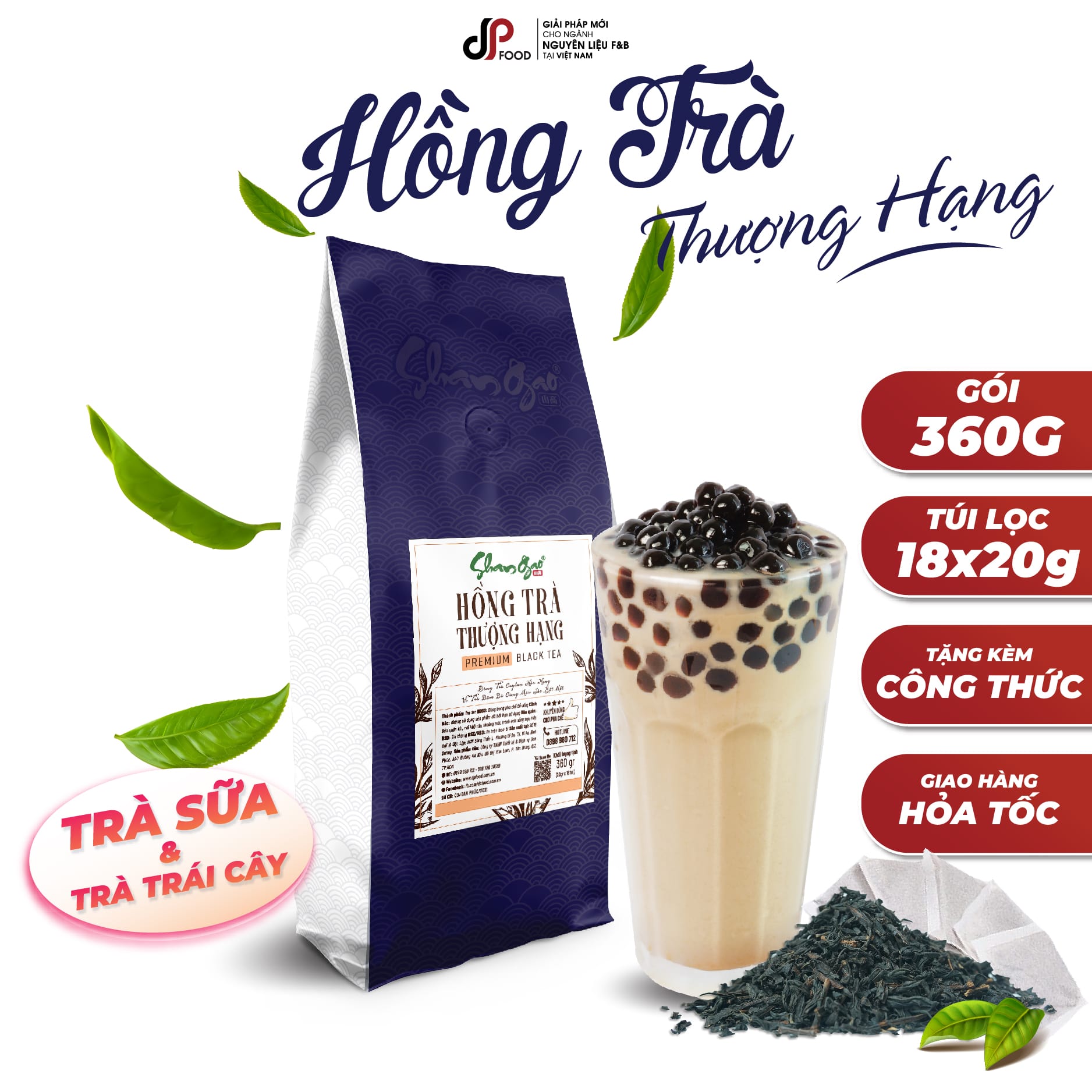 Hồng trà thượng hạng túi lọc làm trà sữa, trà trái cây, trà ủ lạnh cold brew đài loan - shangao