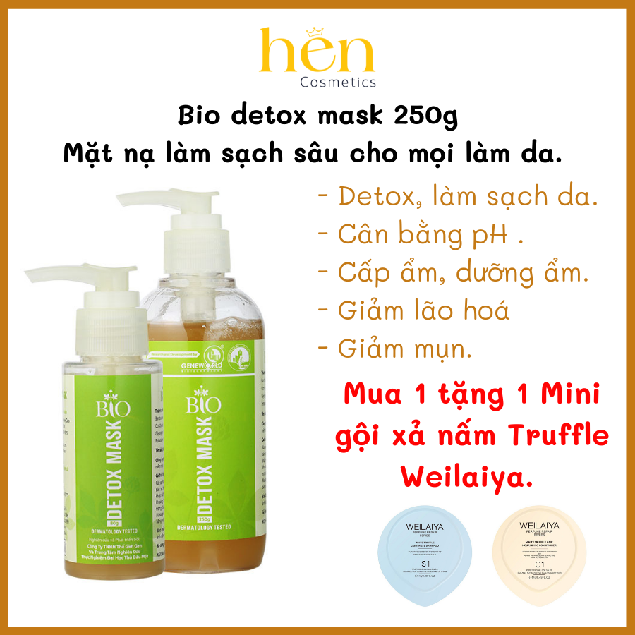 [HCM]BIO DETOX MASK - MẶT NẠ THẢI ĐỘC DA, LÀM SẠCH DA 250G [GENWORLD CHÍNH HÃNG]