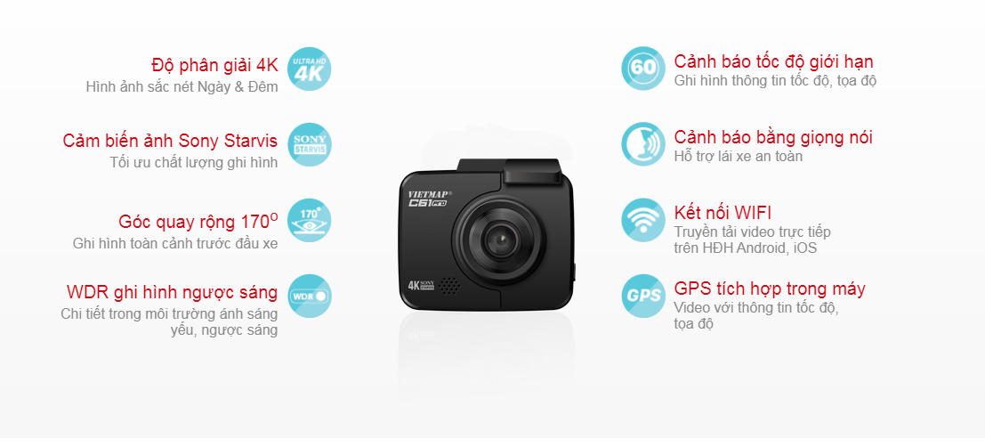 Camera hành trình VIETMAP C61 Pro dành cho các phương tiện tham gia giao