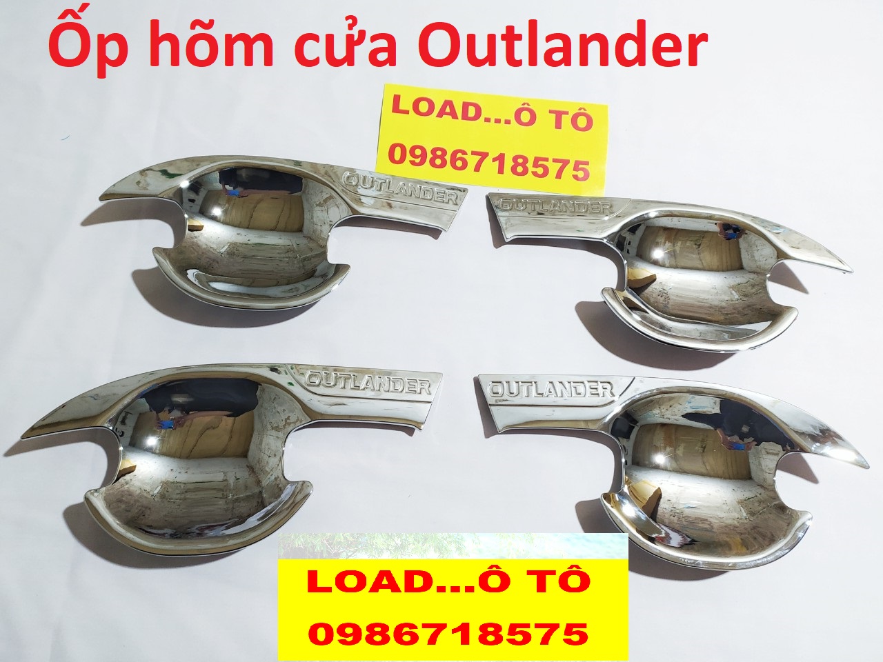 Bộ ốp tay nắm và hõm của mitsubishi outlander 2018-2019,2020 mạ crom cao cấp