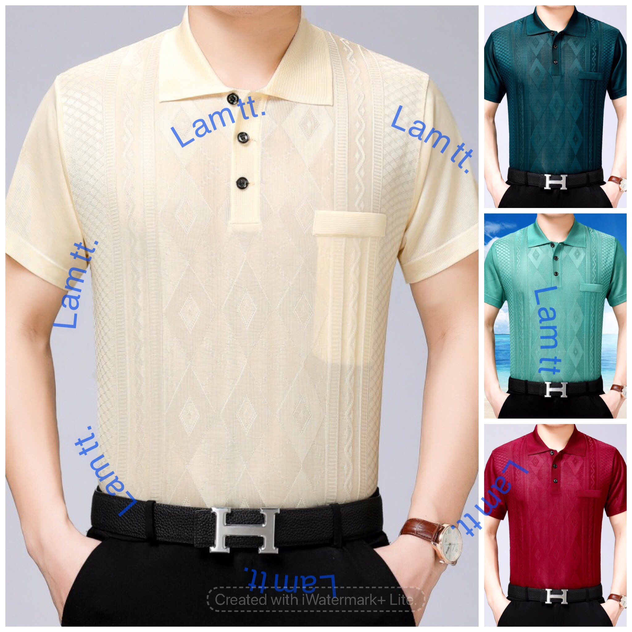 ÁO THUN POLO NAM DÁNG SUÔNG MONTA-GUT MONG TƠ GHI