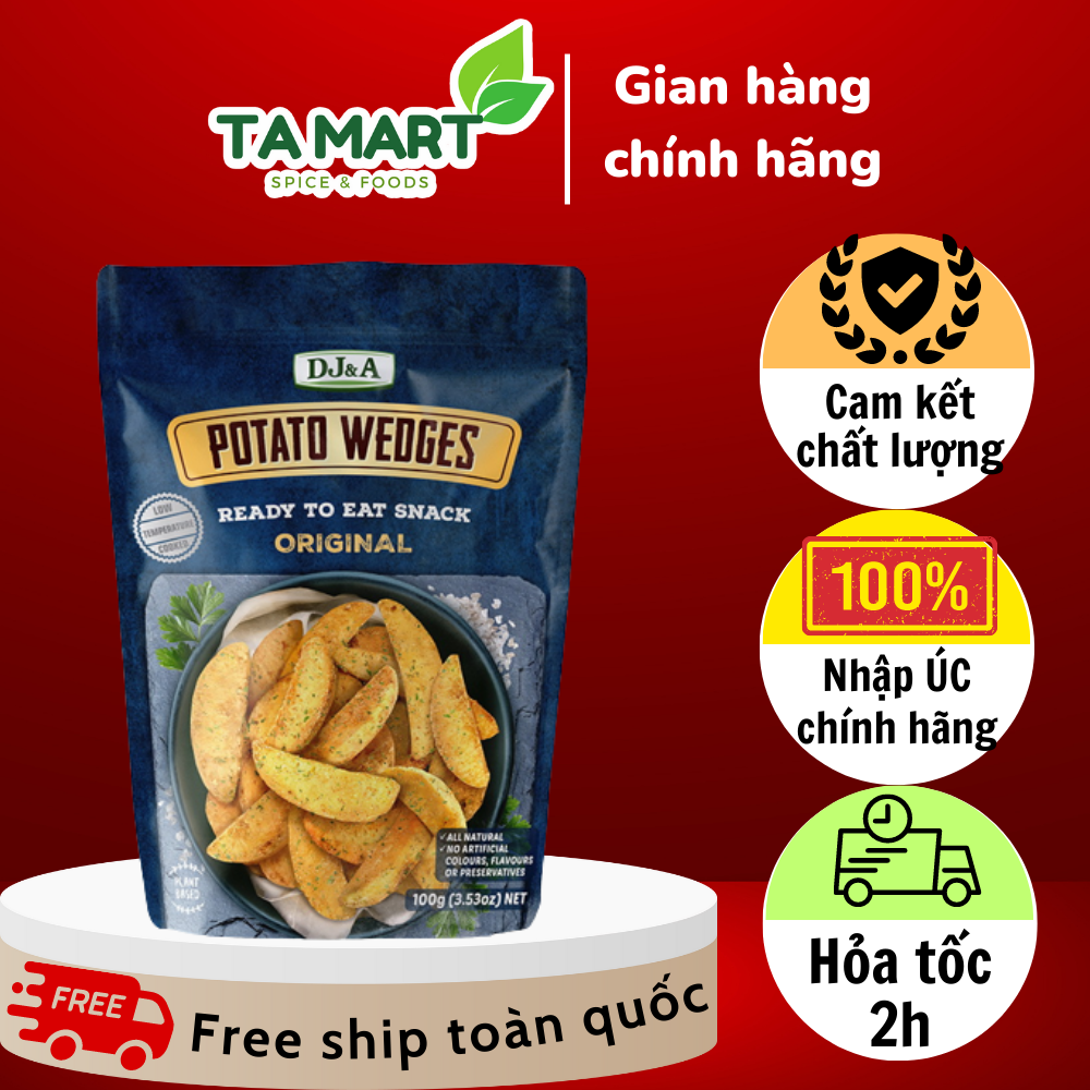 Khoai tây sấy giòn vị truyền thống DJ&A 100g Cực Ngon - DJ&A Potato Wedges Ready To Eat Snack Original