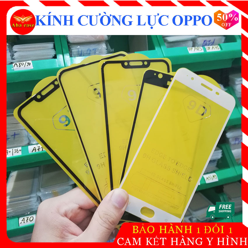 [Tặng Giấy Lau] KÍNH CƯỜNG LỰC OPPO  FULL MÀN Các dòng A1k, A3s, A5s, A7, A5 2020, A9 2020, F7, F9, F11, F11 Pro, K3, Reno, Reno2, Reno2F, miếng dán cường lực 9D dễ dán
