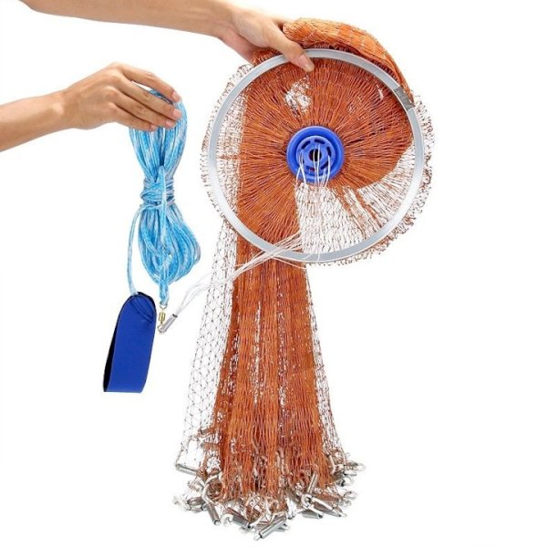 Chài cá đĩa rút thái lan dù cước 3m 3m6 4m2 - chài cá mini, chài cá thái lan