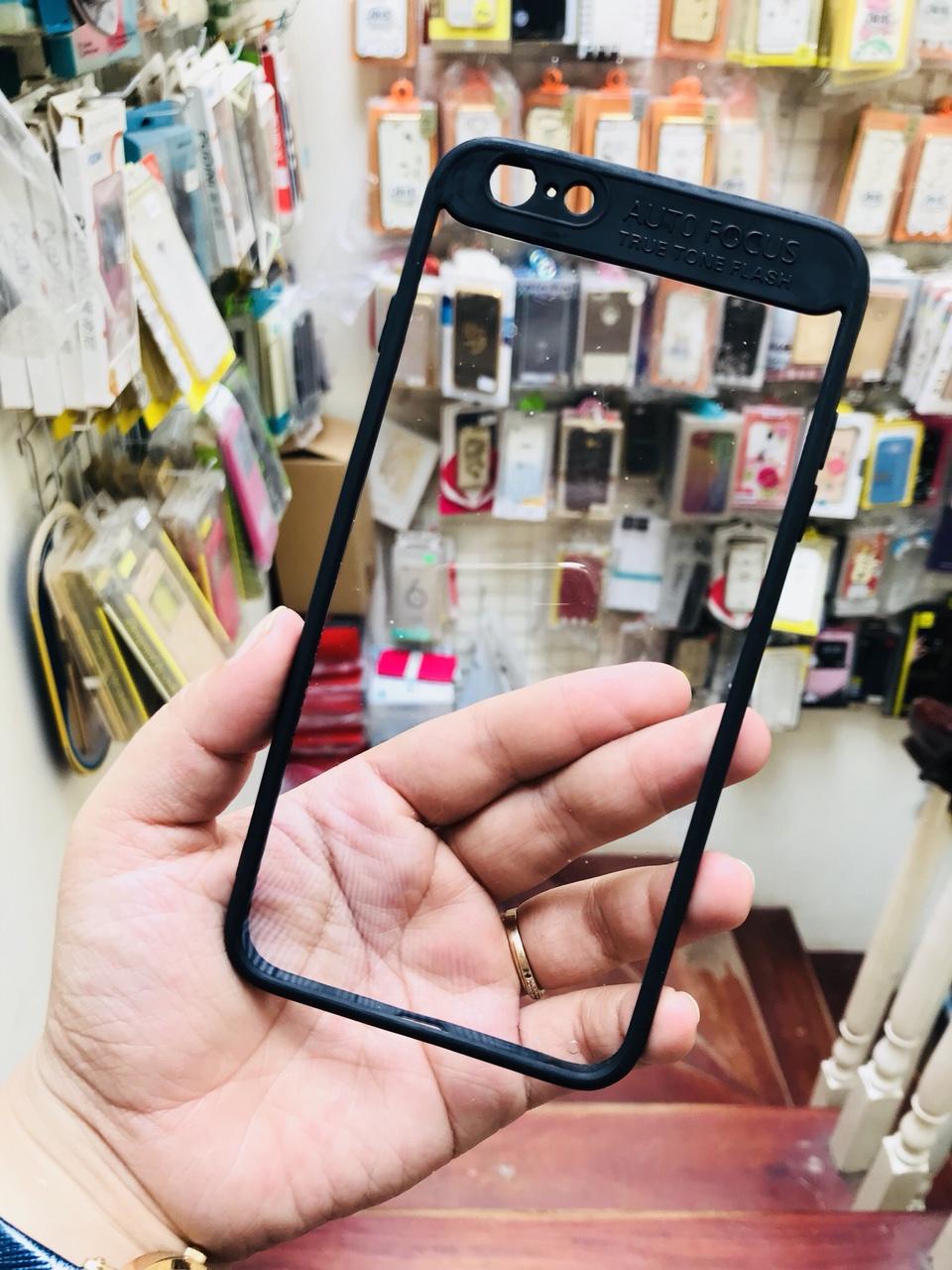 Ốp dẻo trong viền màu cho Iphone 6/6s plus - Đen