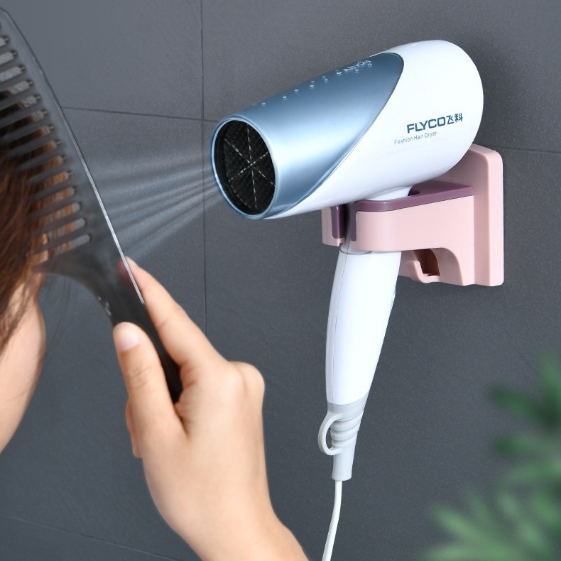 Giá treo máy sấy tóc, giá đỡ máy sấy, đồ giữ máy sấy tóc dán tường tiện dụng