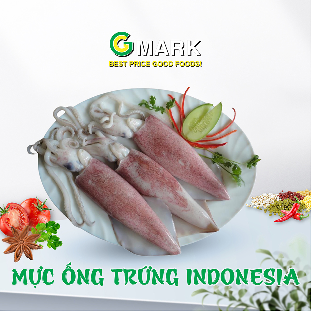 [GIAO HCM] Mực Ống Trứng Tươi Indonesia Gmark Nhập Khẩu Chuyên Hấp, Chiên 1Kg