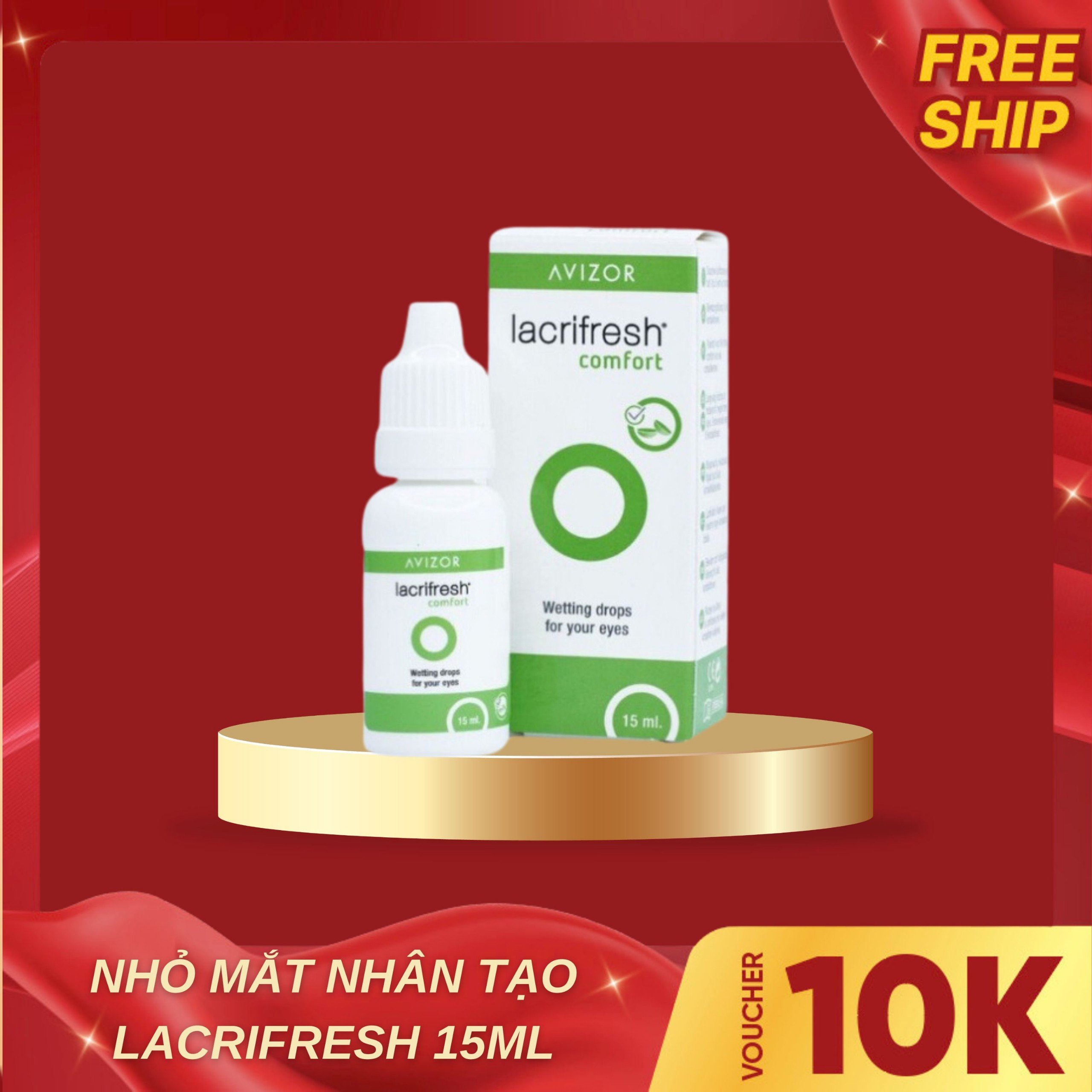 Nước nhỏ mắt lens Avizor Lacrifresh Comfort 15ml, nhỏ mắt nhân tạo dành cho kính áp tròng- Lens Optic