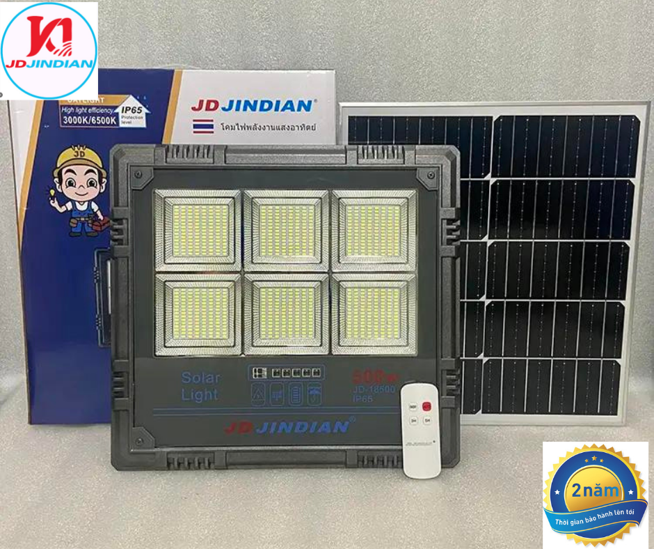 ( FREE SHIP)Đèn Pha năng lượng mặt trời JINDIAN JD-18200|200W|, JD-18300|300|, JD-18500|500W|. Vỏ nhôm đúc nguyên khối, CHÍNH HÃNG.