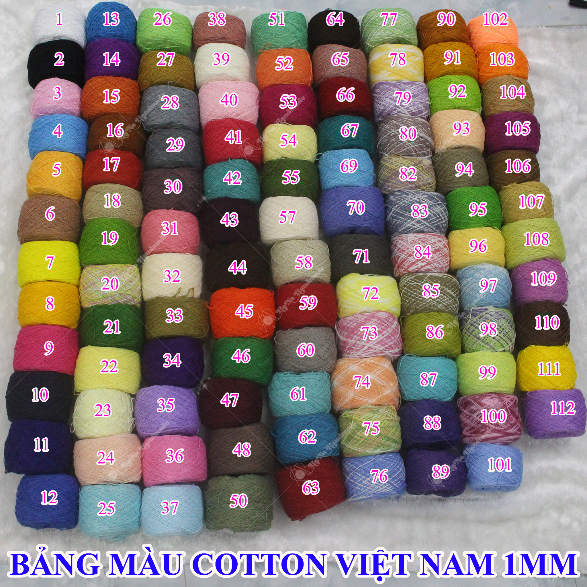 Sợi cotton việt nam - màu trơn 01-46