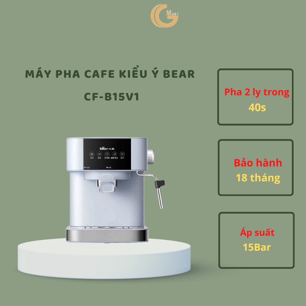 Máy pha cà phê tự động màu xanh BEAR CF- B15V1 chính hãng