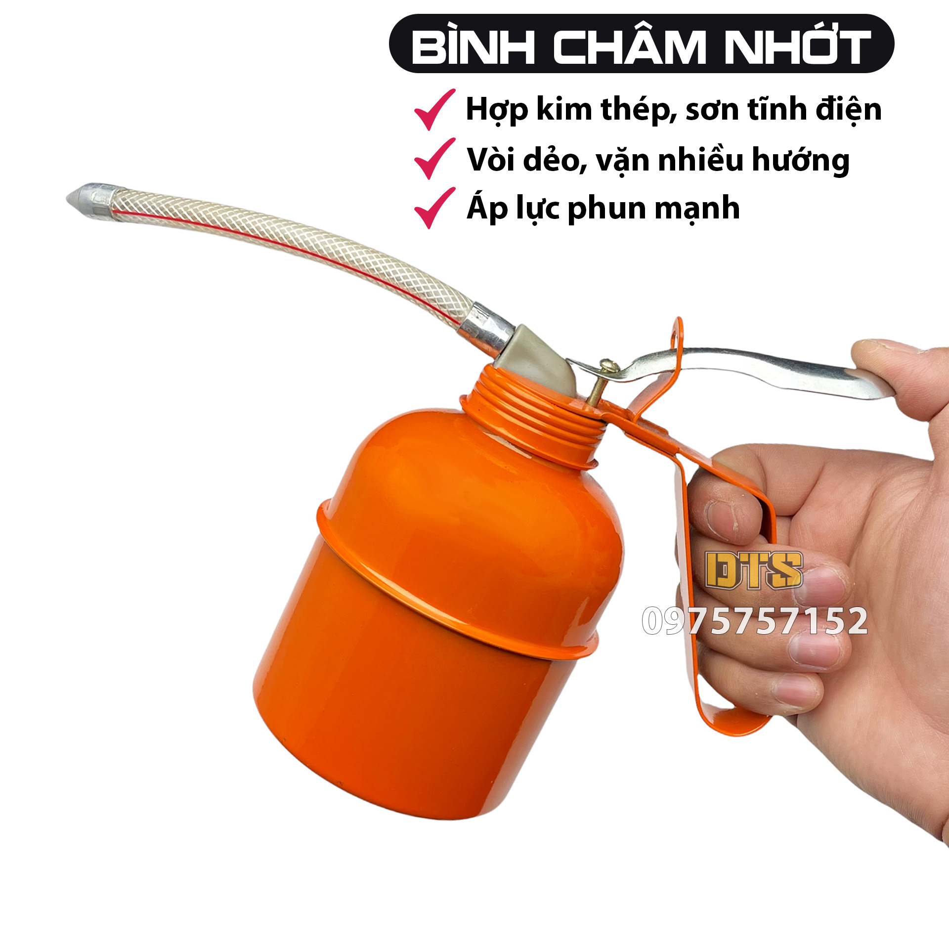 Bình châm nhớt kim loại sơn tĩnh điện lớn 500ml JIN LING, vịt dầu kim loại cho máy móc cơ khí, bình châm dầu nhớt, bình phun nhớt ống dẻo linh hoạt, bình xịt nhớt, bình sắt phun nhớt, bình kim loại xịt nhớt, vịt dầu xịt nhớt