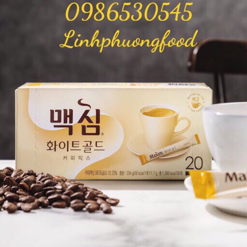 Cà phê hóa tan maxim white gold 11.7g*20 gói