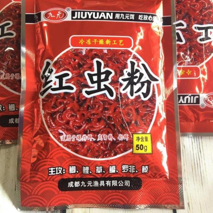 Combo 3 gói bột trùng đỏ-bột trùn chỉ trộn mồi câu cá