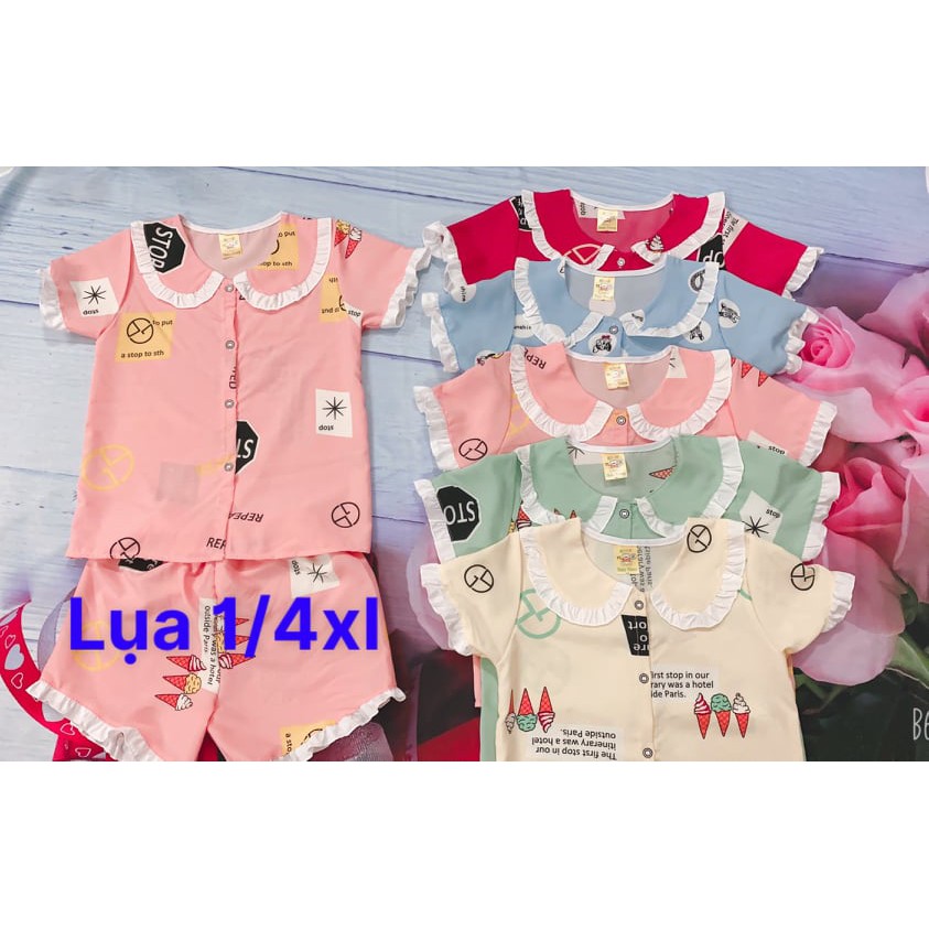 -PA01,compo 3 BỘ pizama cho bé, đồ bộ mặc ở nhà cho bé gái, mẫu ngẫu nhiên-