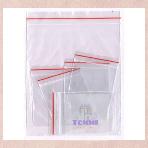 Túi Zip Trong Suốt Loại Dày Chỉ Đỏ Đủ Size